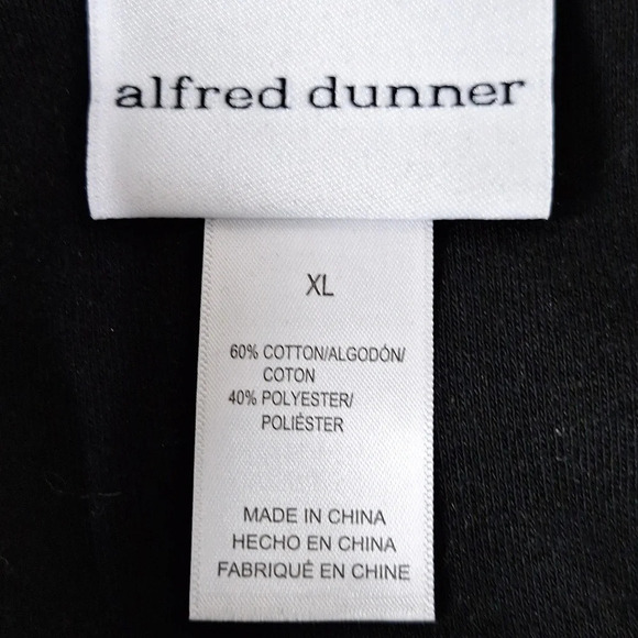 Alfred Dunner Black & Gold Spontaneous Flower Embroidery Crew Neck Top Size XL - Picture 12 of 13